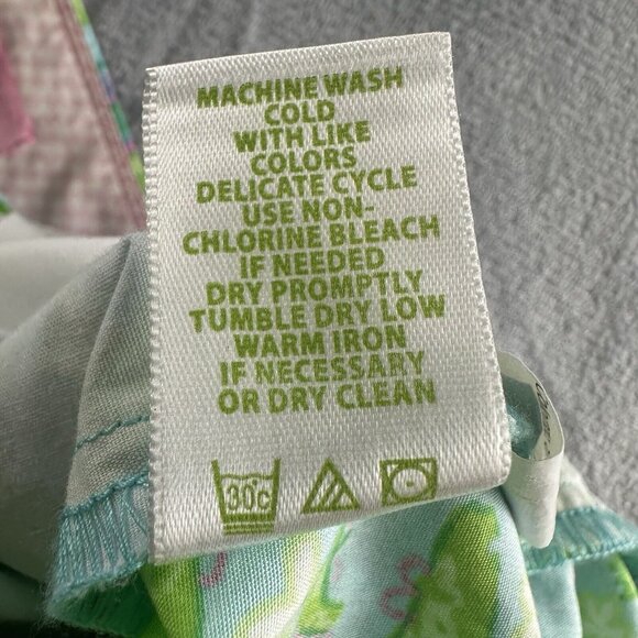 Lilly Pulitzer Shorts Women’s Size 2 Resort Fit Blue/Pink Alligator Cotton Check - Picture 8 of 15